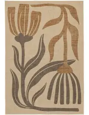 [Miss Amara] Marzon Botanical Washable Rug in Brown