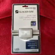 Glacier Bay White Grab Bar LED Safety Light W/Motion Sensor Auto Shut Off New