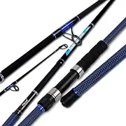 [Fiblink] Surf Fishing Rod Carbon Surf Spinning Rod Portable Travel Saltwater Beach Blue Surf Rod with SuperPolymer Handle 8'6"/10'/12'/15'