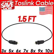 Optical Audio Cable 1.5 FT Toslink Digital Fiber Optic Cord SPDIF Wire Dolby DTS