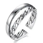 3PCS Copper Ring Fashion Woman Jewelry Retro Simple Adjustable Hollow Ring