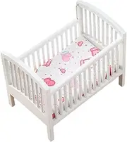 1:12 Scale Miniature Wooden Doll Bed Vintage European Style Playpen Toy Crib Dollhouse Furniture Accessories for Toddler Girls