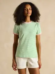 Joules Erin Green Short Sleeve Striped T-Shirt (E81872) | $55