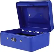 KALLORY Box Metal Lock Box with Combination Lock Heavy Duty Money Organizer for Cash Valuables Portable Storage Box Secure Coin Jar for Home Office Use