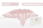 Luxor Crown Set of 2 King Size Mulberry Silk Pillowcases 55cm x 95cm BLUSH
