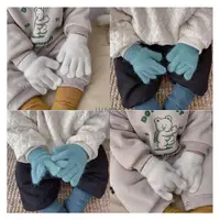 在飛比找ETMall東森購物網優惠-軟軟糯糯~韓國冬天寶寶手套嬰兒保暖針織純色簡約嬰幼兒分指手套