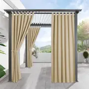 Outdoor curtains for patio - waterproof & sunlight insulated garden curtains, beige