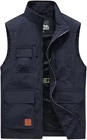 [AKTQL88] Men's Gilet Outdoor Multi-Pocket Vest Sleeveless Casual Fishing Vest Multi-Functional Photography Travel Jacket