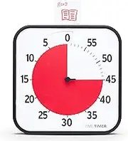 TIME TIMER Original Large 30 x 30 cm - 60 Minute Visual Analogue Timer Clock - Optional Acoustic Alarm (Volume Control), No Loud Ticking, Time Management Device (Black)