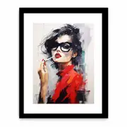Red Girl Modern Art Framed print Art Poster