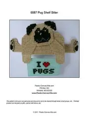Pug Dog Shelf Sitter- Plastic Canvas Pattern or Kit
