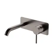 Fienza Kaya Basin/Bath Wall Mixer 160mm Dress Kit Soft Square Plate Gunmetal D228106GM