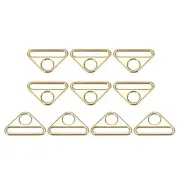 1.97" Adjuster Triangle with Bar Swivel Clip D Dee Ring Buckle, 10Pcs Gold