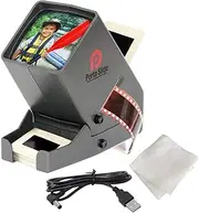 [PORTA SLIDE] PS-3 Slide Viewer, View 2x2 in. Slides, 35mm Film Strips & Negatives, LED Viewing Light, 4 in. Screen, 3X Magnification w/Cleaning Cloth, USB Power Cable Included