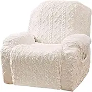 Recliner Chair Cover 1/2/3 Seater Stretch Sofa Slipcover Sofa Cover 4-Pieces/6-Pieces/8-Pieces Recliner Furniture Protector Couch Soft Non Slip with Elastic Bottom (Color : Beige, Size : 1 Seater)