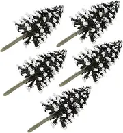 5pcs Christmas Tree Simulation Cedar Tree Model Small Trees for Decoration Tiny Trees for Crafts Model Tree Mini Plant Decor Mini Landscape Decor Miniature Trees for Models Plastic