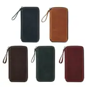 Fountain Pen Holder Case Hard Shell Leather Pencil Case Zipper Pen Case