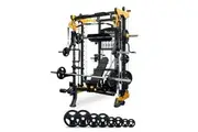 Reeplex CBT-PL Multi Station Gym + Fid Bench + Jammer Arms + Leg Press + 100kg Weight Plates + Olympic Barbell
