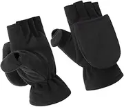 Cover Mitts Glove Mittens Polar Fleece Black WOFASHPURET