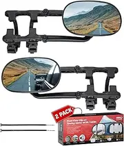 Extended Towing Mirrors - Side Mirror Extensions for Trucks, RVs, Trailers - Universal Clip Towing Mirror - Tow Mirrors with Mirror Extenders for Towing - Clip Trailer Mirror Towing (MG91)