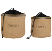 Pantry Hessian Preserving Bag Set - Potato and Onion