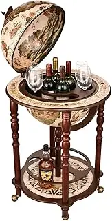 Maxkon Globe Bar Wine Cabinet Rack Drinks Cart Liquor Trolley Mid Century Antique Alcohol Glass Bottle Storage Serving Holder