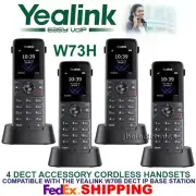 4 YEALINK W73H DECT ACCESSORY EXPANSION CORDLESS HANDSETS