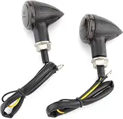 Indicators Flowing Turn Signal Universal Motorcycle 12V LED Turn Signal License Plate Indicator Light Bulbs Blinkers Flashers Motorbike Off Road Turn Signals Turn Signal Indicator (Color : Black Smok