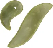 PENIKOKO 2Pcs Natural Jade Gua Board Face Massage Tool for Relaxation and Relief Durable Scraping Board for Self Care and Gifting
