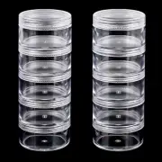 2 Sets round Stackable Containers 5 Layer Clear Stackable Bead Storage