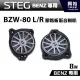 【STEG】BENZ專用 8吋腳踏板低音喇叭BZW-80 L/R(左右各一支)＊最大功率50W＊適用C系W205、GLC、E系W213、S系W222