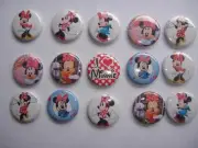 Love Minnie Mouse buttons flat back or pin badge cabochons embellishment magnet