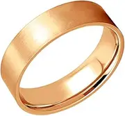 [Gemini] His Her Rose Gold Comt-Fit Flat Ring Brushed Wedding Titanium Ring Valentine Day Gift 4mm 6mm