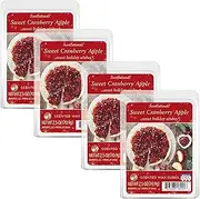 [Scentsationals] Wax Melts, Wax Cubes Strong Scent - Holiday Collection Sweet Cranberry Apple - Long Lasting Scented Wax Melts for Warmer, 2.5 oz (4-Pack)