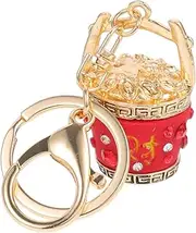 [CATIEBYE] Chinese Style Bucket Key Chain Pendant Key Ring Backpack Ornament Unique Decoration present Occasion
