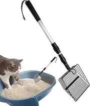 Cat Litter Sunger Handle, Long Handle Sung by Cats, Retractable Chickens Buddy - Fine Adjustable Fine Mesh Cockata Scoop for Large Groups of Multiple Families by Hausti