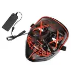 (red)Halloween Scary LED Light Up Glow Mask Costume For Party Prop Show XX