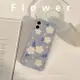 適 iphone 15 精準開孔 側邊透明 紫色 藍色 小白花 花朵 防撞 防摔 蘋果 12 13 14 防摔殻 手機