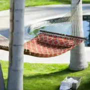 Hammock (Stand Not Included) Tuscan Lattice Quilted Sienna Taupe Orange Outdoor