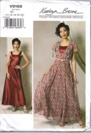 OOP Vogue 9168 Dress Belt Slip Designer Brenne Sewing Pattern Misses 14 to 22