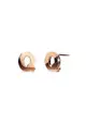 BULLION GOLD Bold Alphabet Letter Initial Charm Earrings in Rose Gold Tone - Q