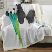 Brilliant Art Drawing Panda Sleeping on Earth Throw Blanket