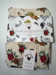 Kids Egg Collecting Apron with Pockets Chicken And Floral Pattern New