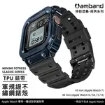 【高雄時光鐘錶】AMBAND APPLE WATCH 專用保護殼 海軍藍軍規級鋼殼 X TPU 錶帶 44MM