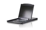 Aten Rackmount KVM Switch 16 Port VGA PS/2-USB w/ 19' LCD Display, 2x Custom KVM Cables Included, 1280x1024@75hz Display, LED Illumination