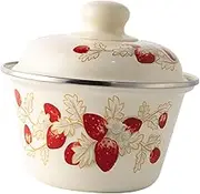 STOBAZA Enamel Bowl Lid Retro Style Household Basin Food Storage Basin Tureen Tub for Home Use