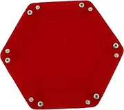 WOONEKY Hexagon Tray Dice Storage Plate PU Leather Folding Dice Tray for Desktop Games