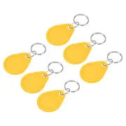 6Pcs RFID Key Fobs 13.56MHz Read Only Proximity IC Card Smart Token Tag Yellow