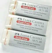 3 Pack - FABER-CASTELL (18 71 20) Dust-Free Eraser, Clean and Soft Erasing