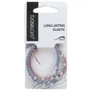 Basicare Elastic Hair Bands Long Lasting 2pk Beaded